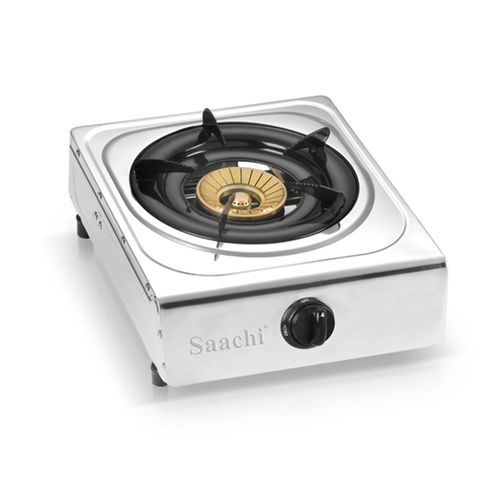 Gas Stove With Stainless Steel Top And 1Burners-Black/Silver image