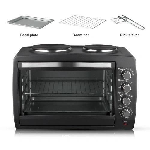 Hoffmans 55L Electric Oven With Double Hotplate-Black image