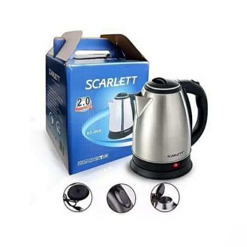 Electric Kettle, 2 Ltrs - Silver, Black. image