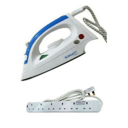 Steam Portable Dry Flat Iron + 6 Way Power King Exension - White image