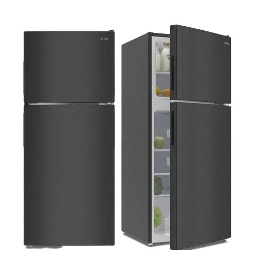 150 Liters Double Door Top Freezer Refrigerator - Black 3 Years Warranty image