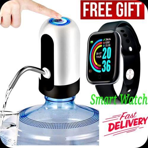 Electric Automatic Hand Pump Water Dispenser +GIFT Bluetooth Wrist SmartWatch image