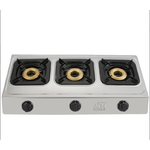 3 Cooking Gas Stove / Burner /Cooker/Cook Top With Automatic Ignition – Silver image