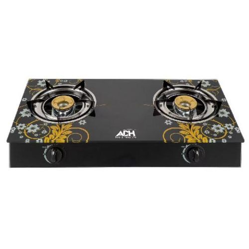 Double Glass Cooking Gas Stove / Burner /Cooker/Cook Top With Automatic Ignition - Black image