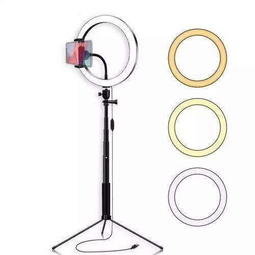 Full Set 26CM Dimmable LED Studio Camera Ring Light Photo Phone Video Light Lamp With Tripods Selfie image