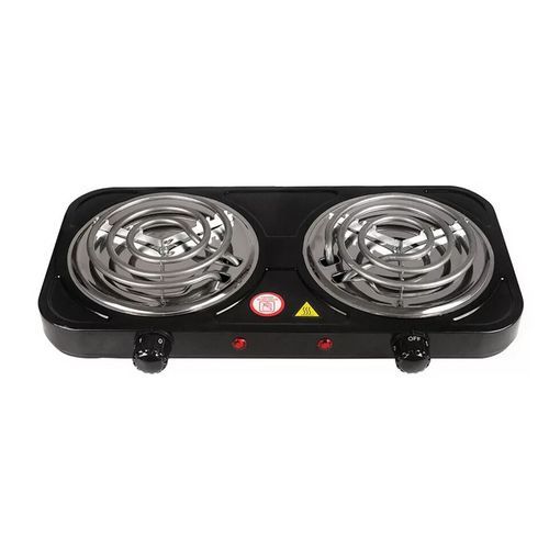 Quality Electric Hotplate With Two Coils-Black image