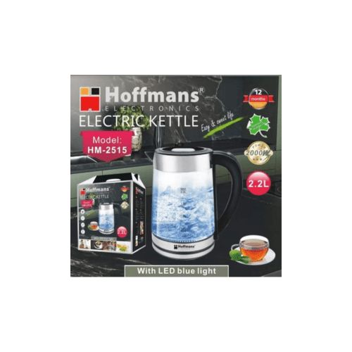 2.2L Electric Kettle Glass Tea Kettle Fast Boiling Auto Shut-off and Boil Dry Protection Transparent image