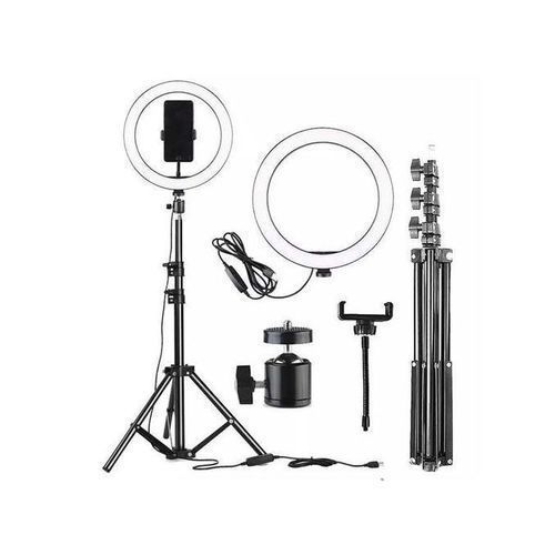 10 Inch Ring Light With Stand, For Tik Tok, YouTube,Live stream - BLACK image