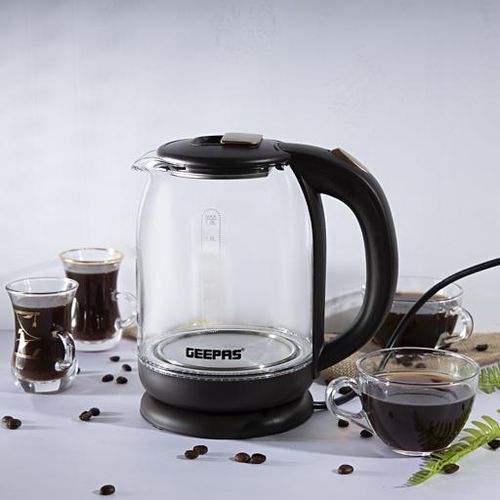 Electric Kettle With Glass Body, Boil Dry Protection 1.8L - Silver image