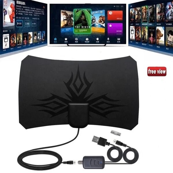 Digital TV Indoor antenna with strong signal amplifier 150 Miles image
