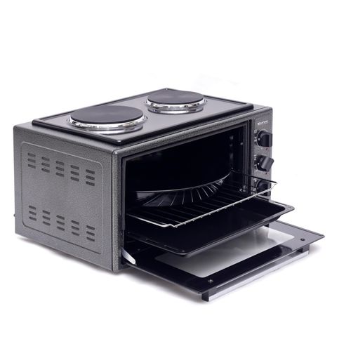 35 Liters Electric Mini Oven With Two Hot Plates / Hobs - Inox (5YRs WRTY) image