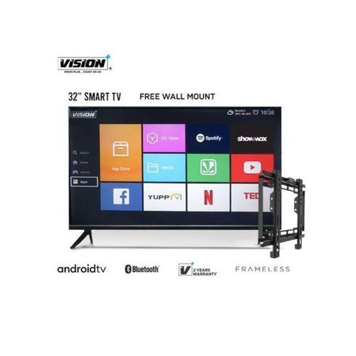 VP8832SF - 32 Inch Frameless Smart Android TV With Free To Air - Black image