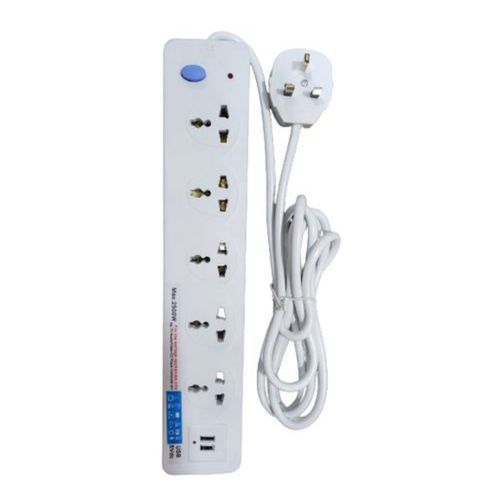 Original 5 Way Heavy Duty USB Extension Cable Socket - White image