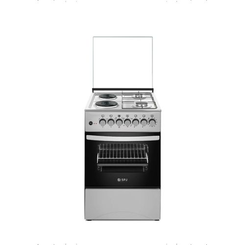 50X50cm Premium Cooker With 2 Gas Burners And 2 Electric Plates (Made In Turkey) – Black/Silver (3YR image