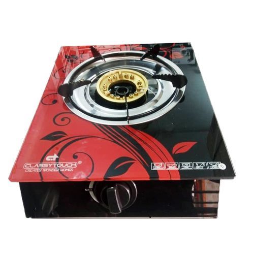 Gas Stove With Glass Top And One Burners/Design Varies-Multicolor image