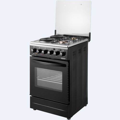 Gas Cooker 2 Gas + 2 Electric Oven - Black image