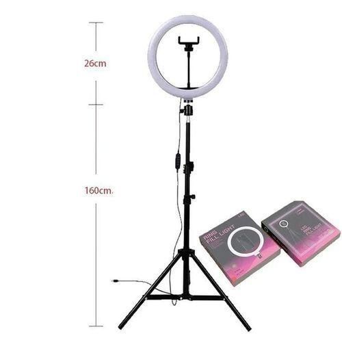 10" (26cm) Dimmable LED Full Set Ring Light With A Tripod Stand - Black/White image