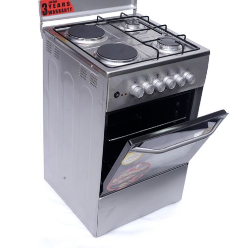 Blue Flame C5022E-I - 2 Electric & 2 Gas Cooker & Electric Oven 50*50 - Inox image