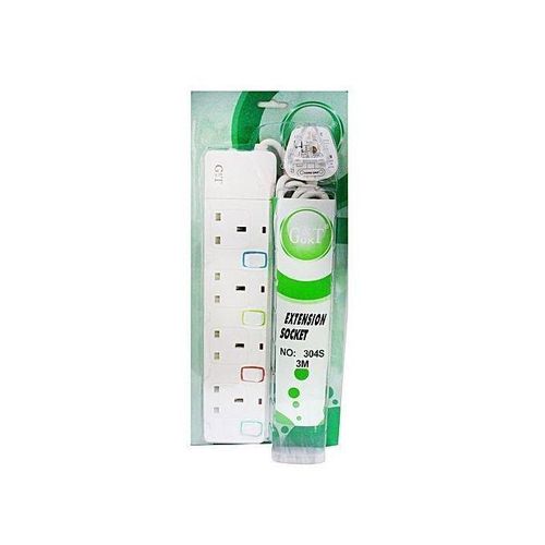 Original 4 Way Power Extension Cable Socket - White image
