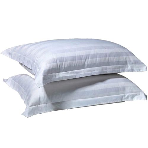 Large Cozy Pillows (2 Pieces) Satin Texture Design Cotton Pillows Wite image